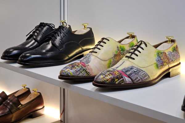 Finished footwear and leather products displayed at IFLE-Vietnam Saigon Exhibition & Convention Center (SECC)
