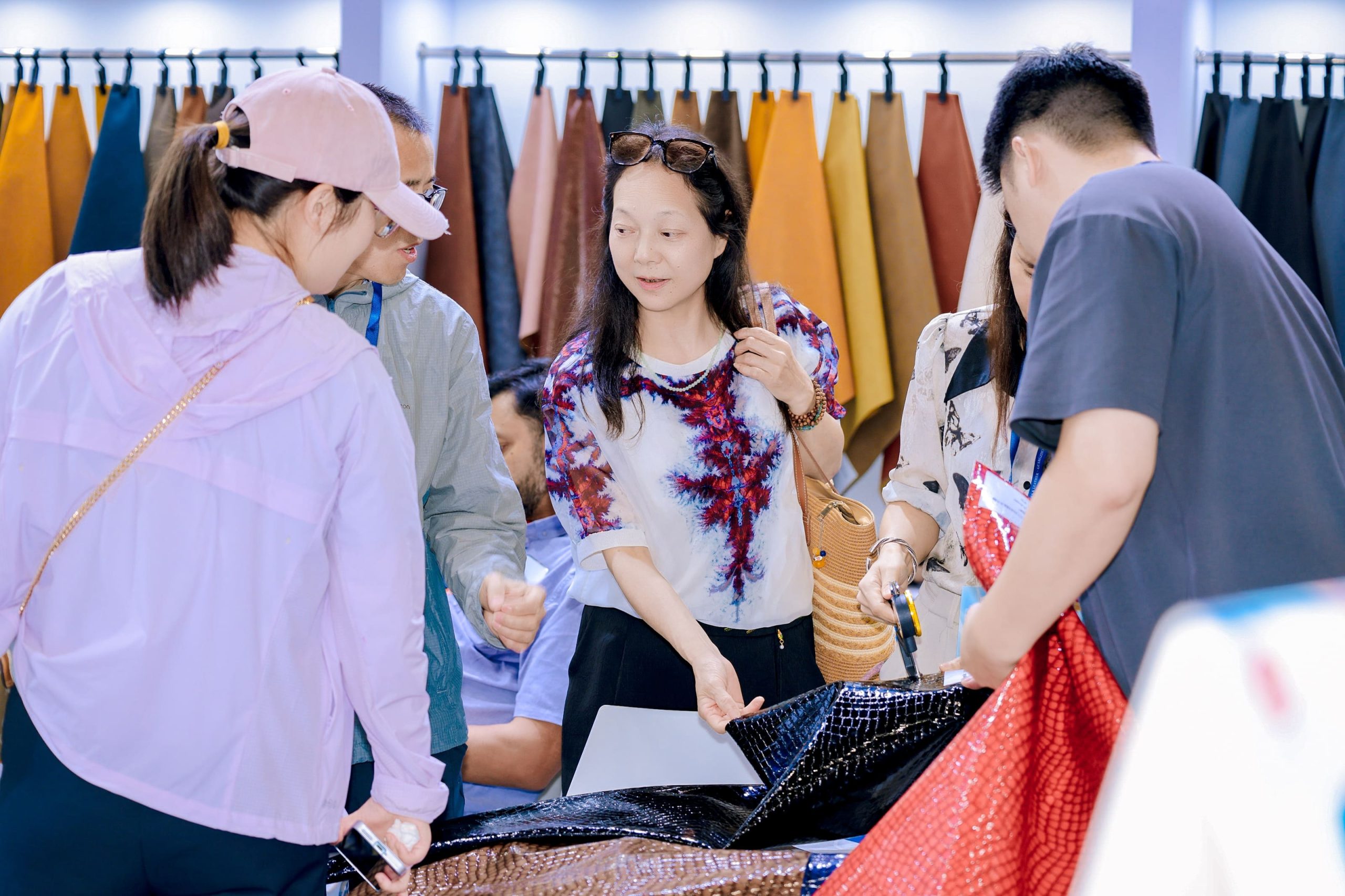 leather display in sourcing fair